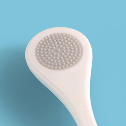 Black and white double color tongue cleaner  soft rubber tongue scraper handle non-slip design independent box sent