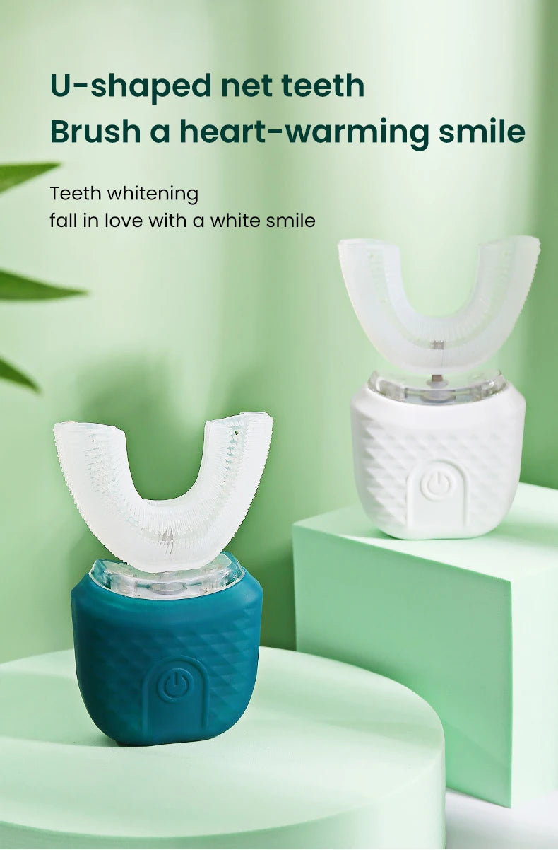 Adult U-shaped Automatic Toothbrush 360° Full Mouth Whitening Wireless Charging Waterproof Brush Ultrasonic Electric Toothbrush