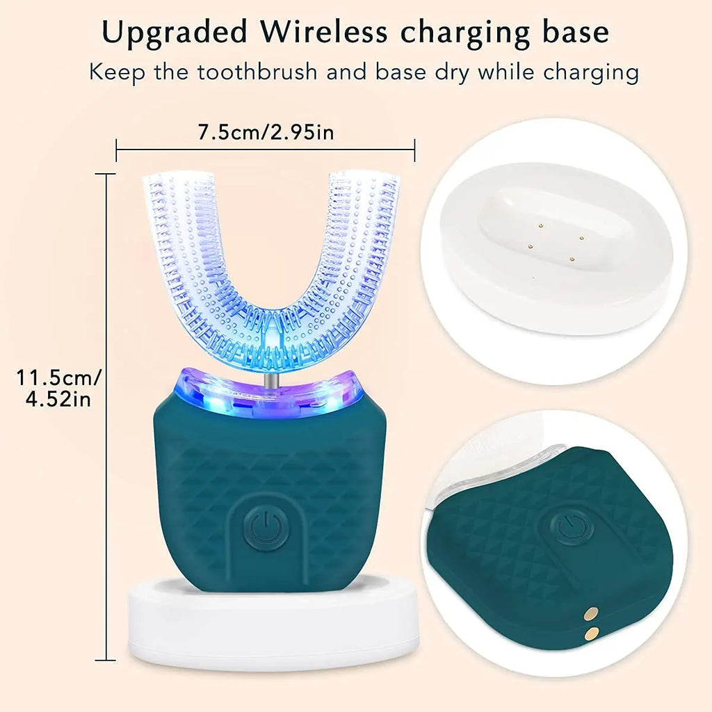 Adult U-shaped Automatic Toothbrush 360° Full Mouth Whitening Wireless Charging Waterproof Brush Ultrasonic Electric Toothbrush