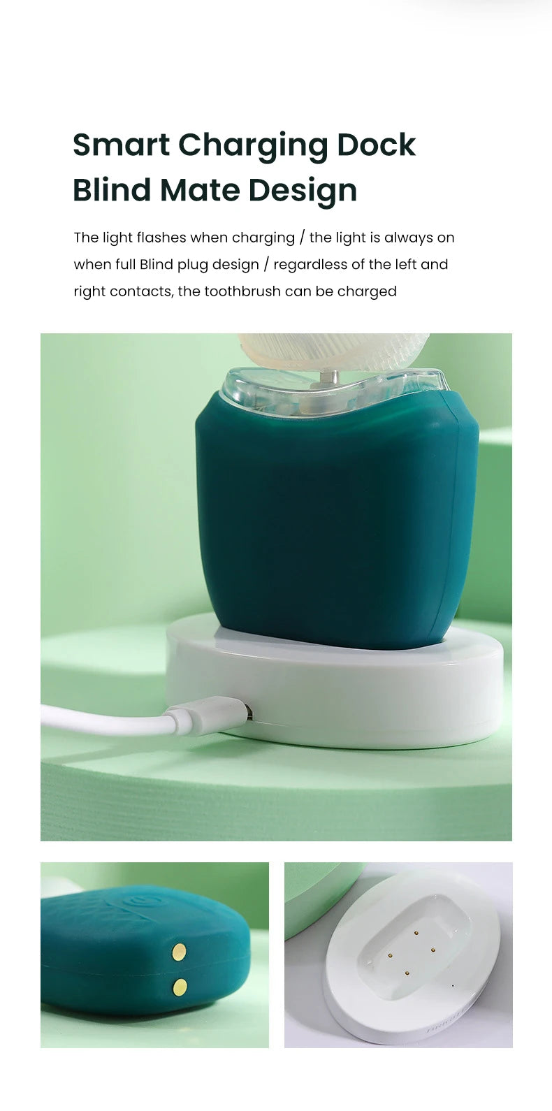 Adult U-shaped Automatic Toothbrush 360° Full Mouth Whitening Wireless Charging Waterproof Brush Ultrasonic Electric Toothbrush