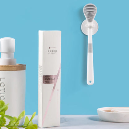 Black and white double color tongue cleaner  soft rubber tongue scraper handle non-slip design independent box sent